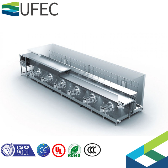 Équipement de congélation instantané de congélateur cryogénique automatique de tunnel de l'acier inoxydable 2000 kg/h